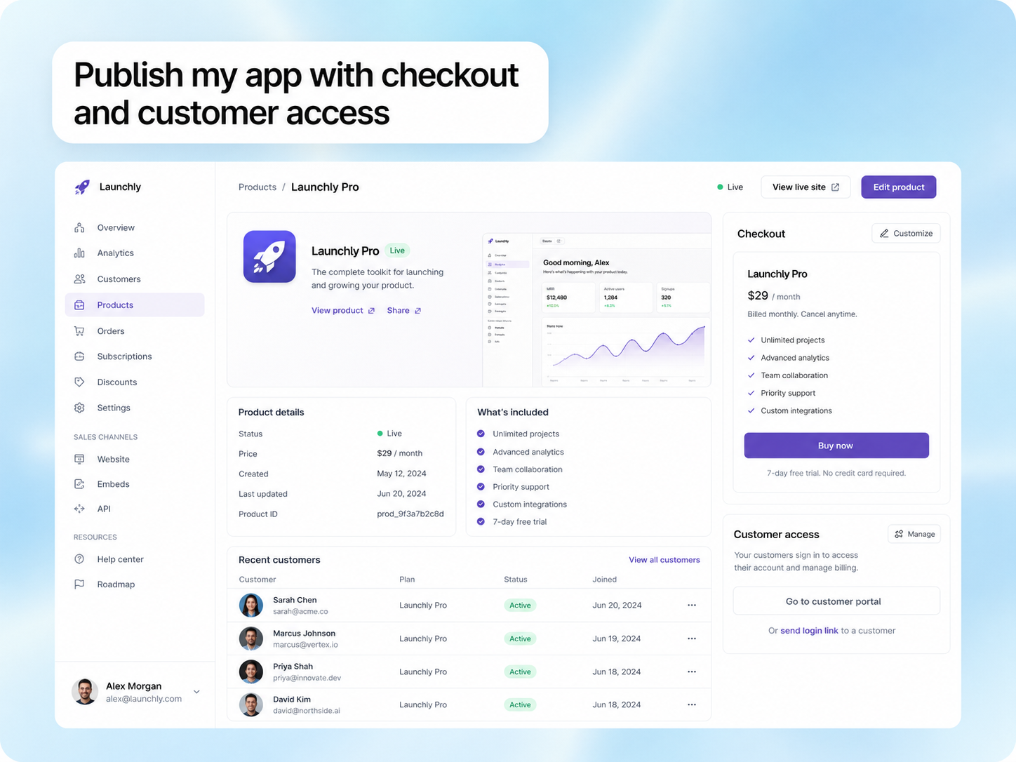 Shopway checkout, delivery and customer access